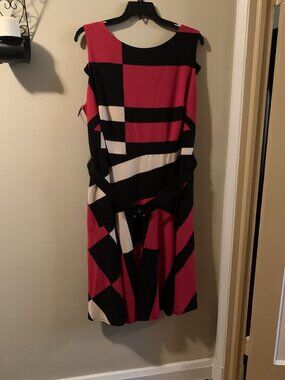 Red and Black abstract  dress